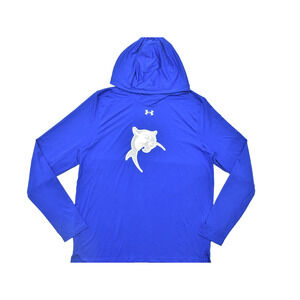 Under Armour Men's Blue Performance Hooded Sweatshirt Long Sleeve Shirt Size L